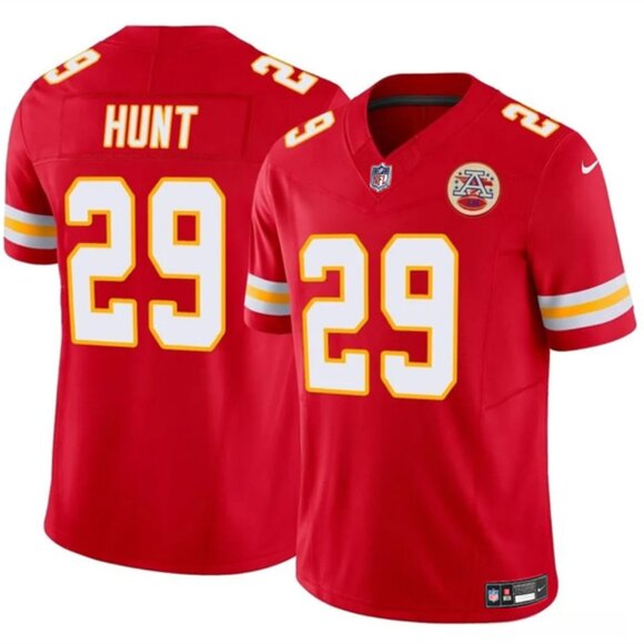 Mens Youths Kids Womens Kareem Hunt Red Vapor Stitched Jersey